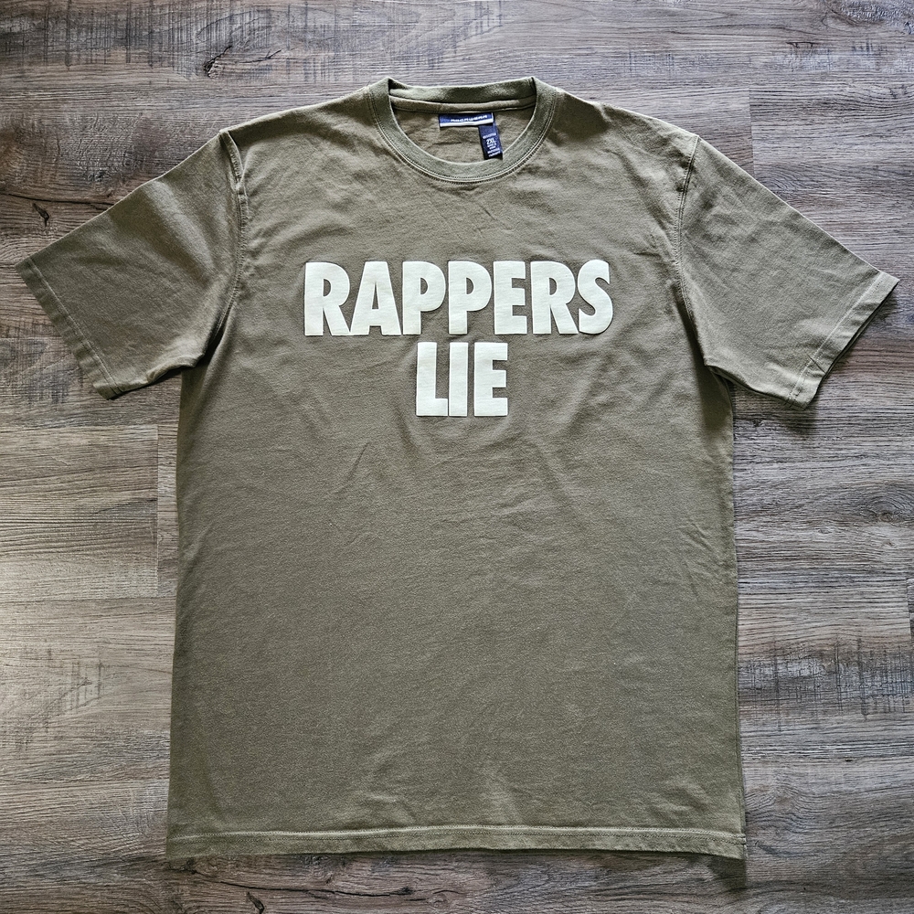 ROCAWEAR Rappers Lie Numbers Don't -‎ Olive Green Crew Neck Tee